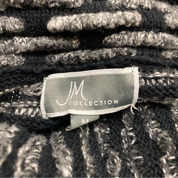 JM Collection Black Gray Cotton Blend Short Coat Size Medium - Picture 5 of 7